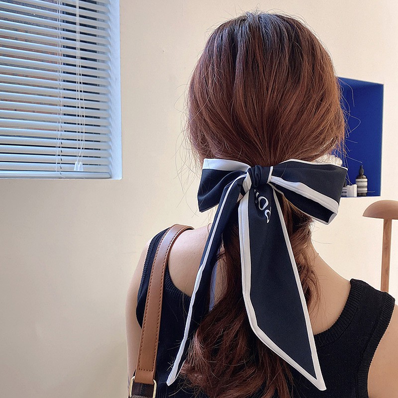 Khăn lụa buộc tóc đa năng in họa tiết phong cách Hàn Quốc mã KT1