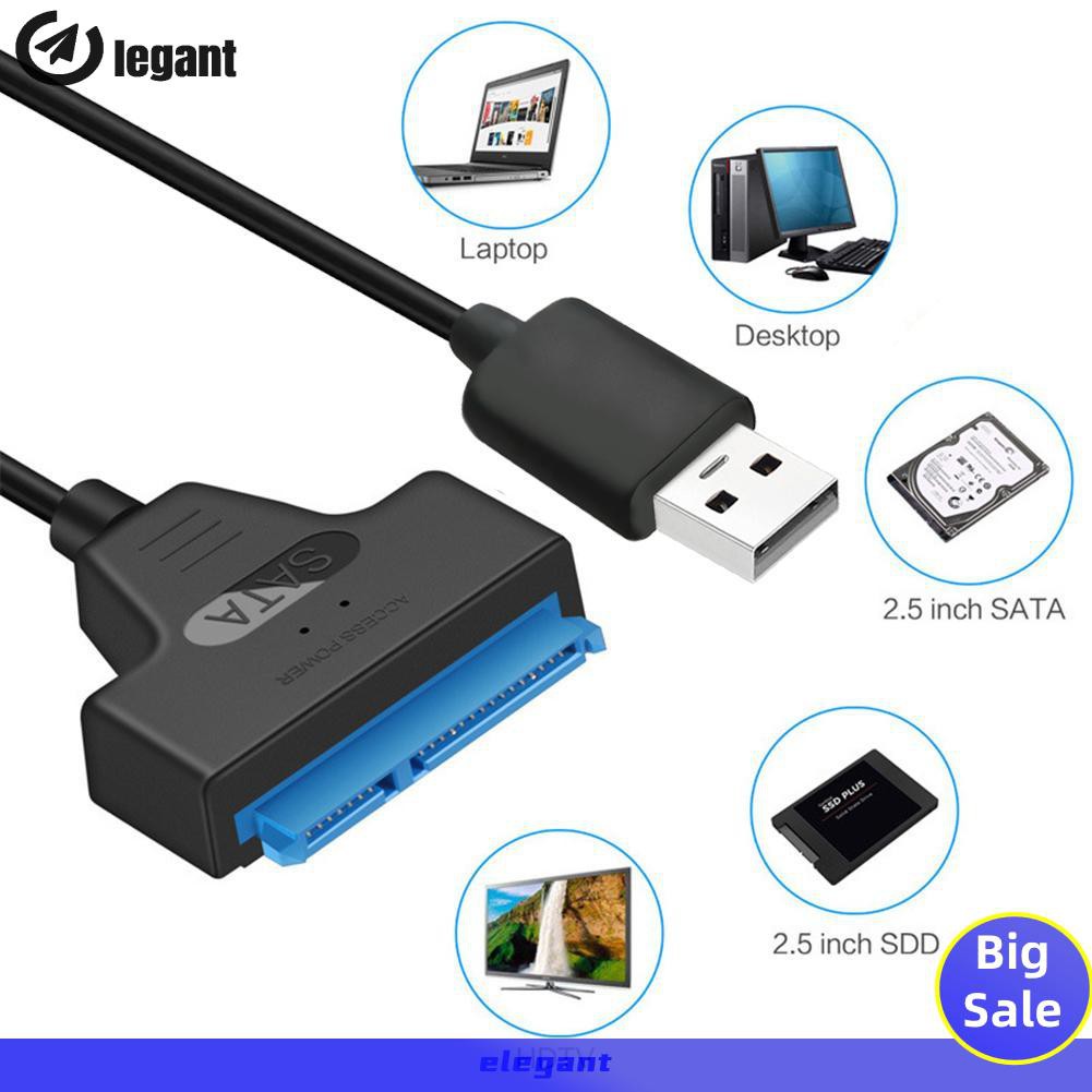 Cáp Chuyển Đổi Cổng Usb 2.0 Sang Sata 22pin Cho Ổ Cứng 2.5in Hdd Ssd