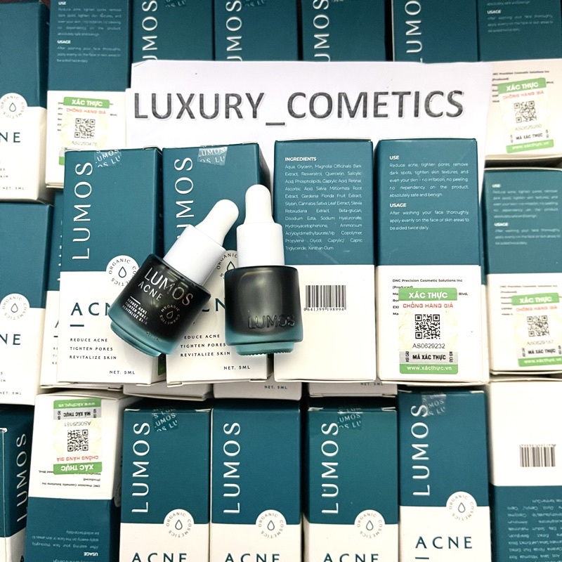 (Mẫu mới 2022 kèm túi ) Serum Mụn Lumos acne 5ml chính hãng 100% công ty