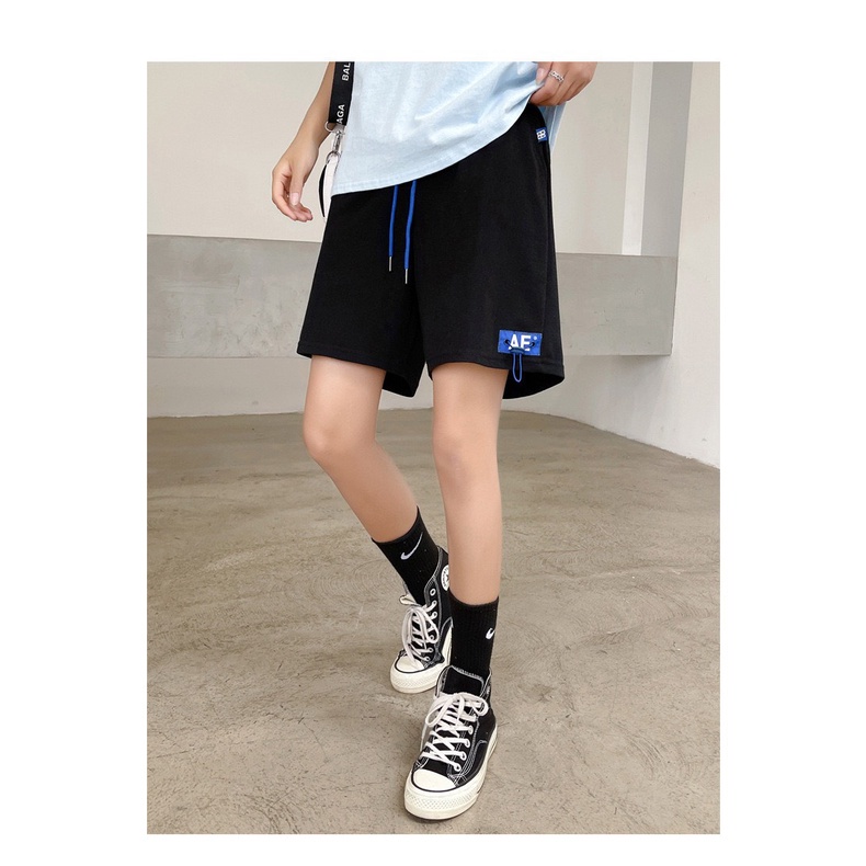 Quần đùi AE RÚT  RUBY chất cotton dầy from to unisex nam nữ mặc được, có 3 màu: Đen, xám, trắng, ullzang, hot