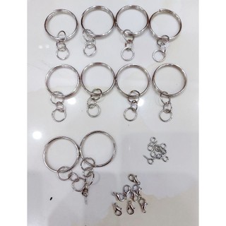 Móc khóa thường 10 cái &10 khoen móc &10 giọt nước gắn vào đất sét toru_slime