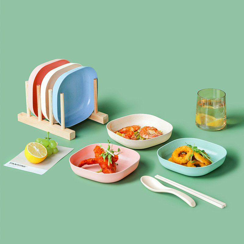 Đĩa lúa mạch, đĩa vuông đựng trái cây, bánh kẹo, đồ ăn