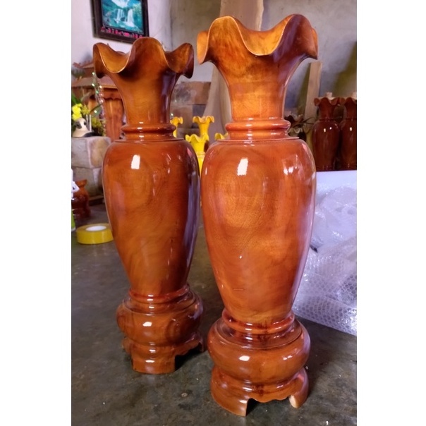 Cặp lục bình gỗ tràm cao 61 x 20 cm