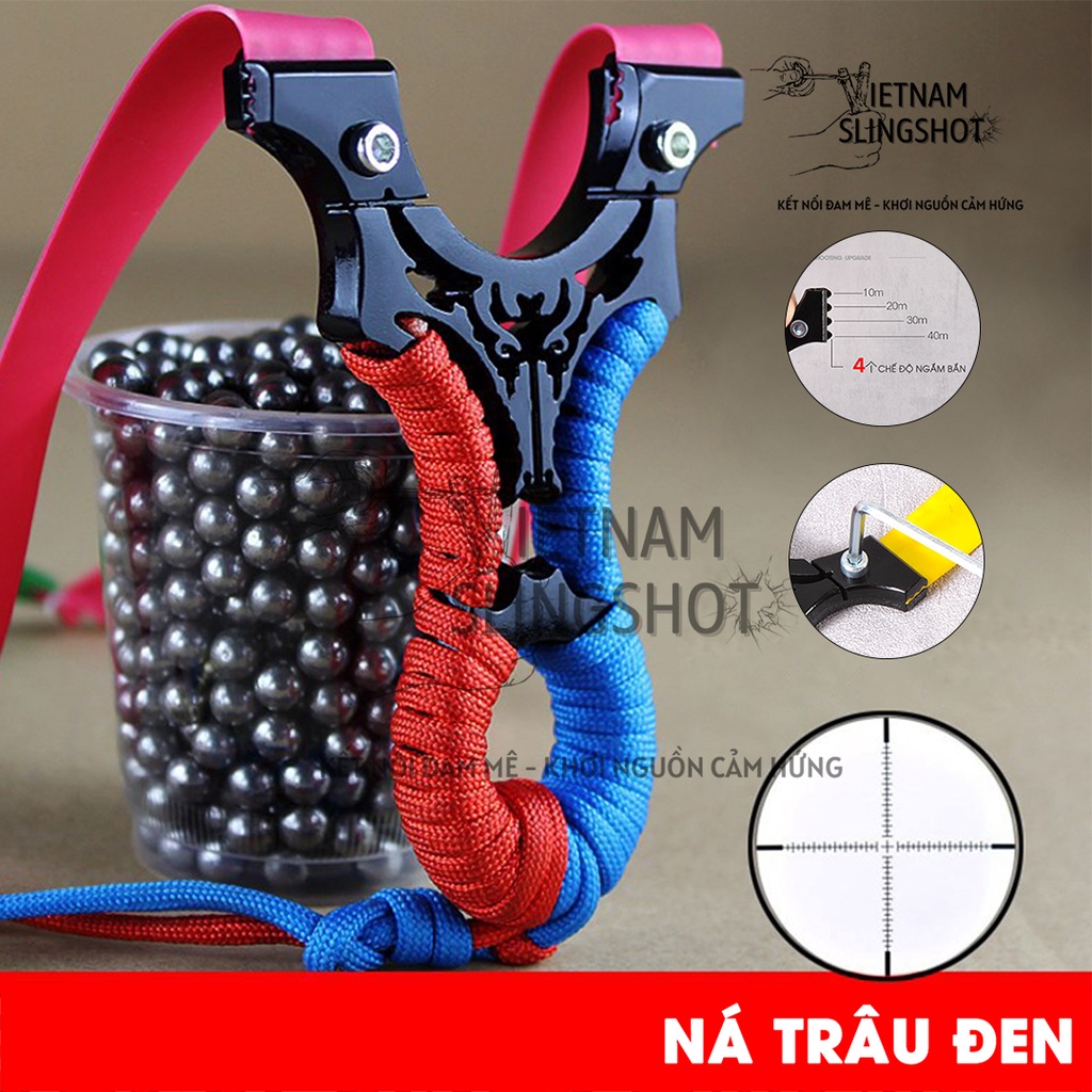 [Trâu Đen] Ná Cao Su Chạc 8 Cán Thép Cao Cấp Chắc Chắn siêu đẳng cấp