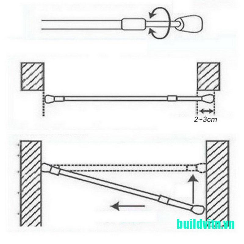 Thanh treo rèm cửa, rèm nhà tắm có thể mở rộng điều chỉnh kích thước