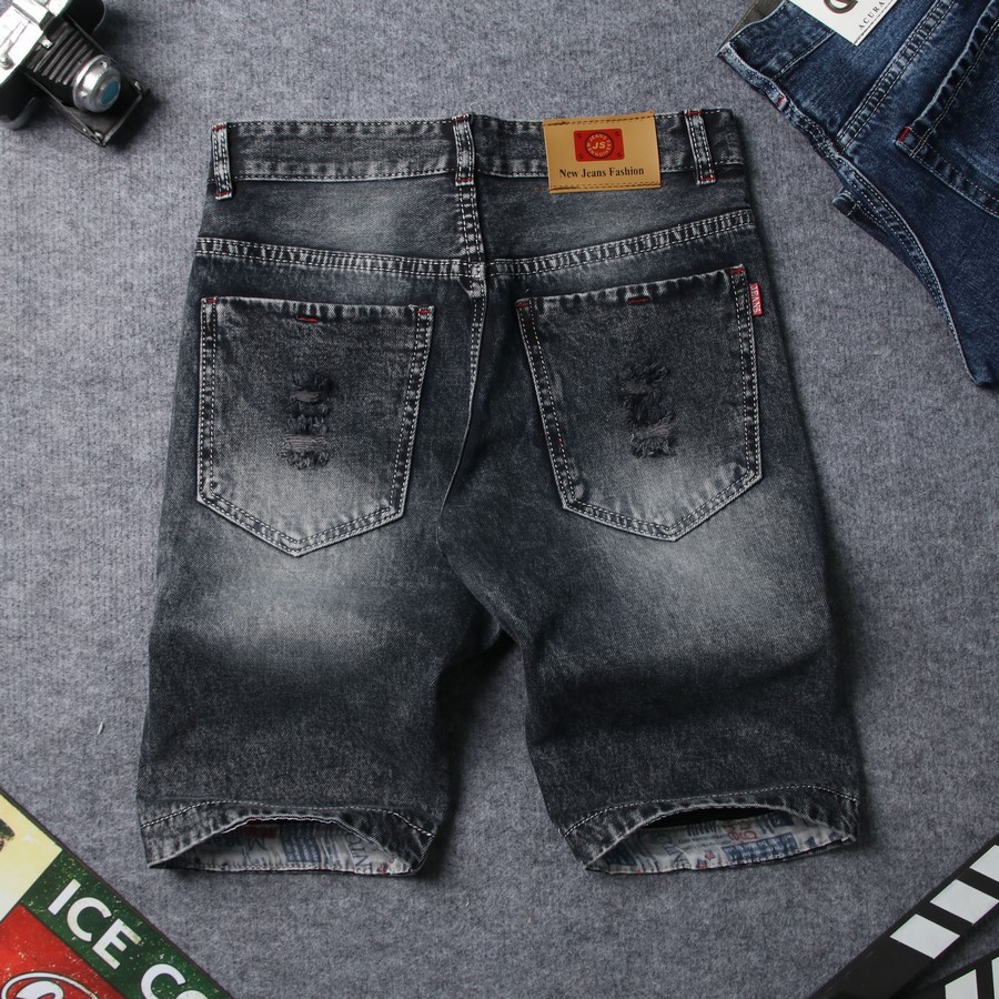 Quần short jean nam đen bạc rách đẹp TS415 Tronshop | BigBuy360 - bigbuy360.vn