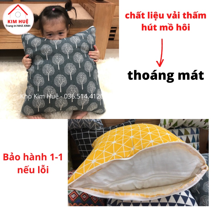 Gối vuông, gối sofa, gối tựa lưng phong cách kẻ hiện đại