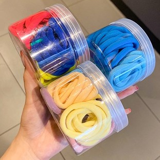 Set 50 Dây Cột Tóc Cao Su Nhiều Màu Sắc Phong Cách Hàn Quốc Cho Bé Gái