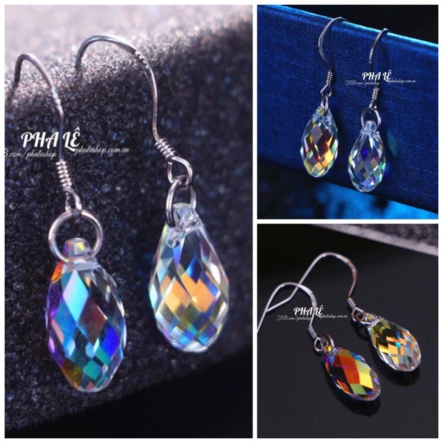 Bông Tai Pha Lê Giọt Nước Được Thiết Kế Từ Pha Lê Swarovski