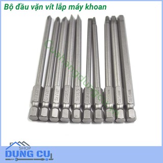 Bộ 10 đầu vặn vít lắp máy khoan
