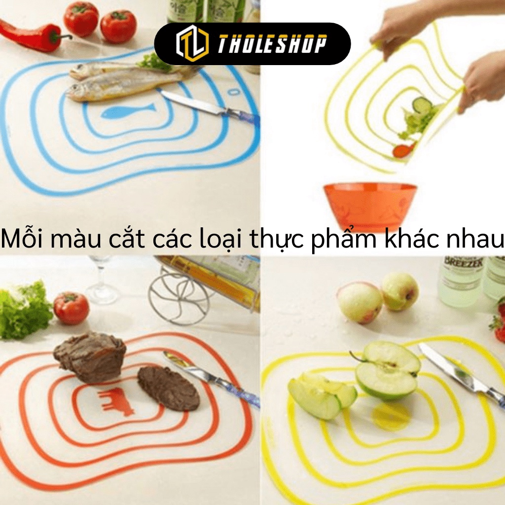 [SGD] Thớt Nhựa Dẻo - Combo 4 Thớt Kháng Khuẩn Chống Trượt Đa Năng, Độ Bền Cao, Dễ Vệ Sinh  3446