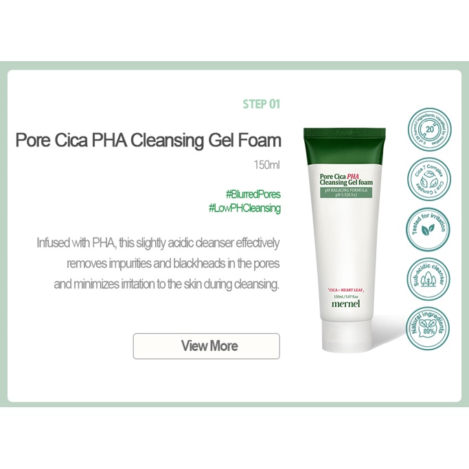 Ateez x mernel Pore Cica PHA Cleansing Gel foam150ML | A or B card gift Dispatch Randomly