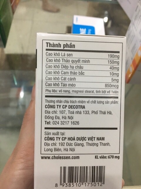 Chính hãng- Cholesen- Hạ mỡ máu, giảm gan nhiễm mỡ, men gan cao | BigBuy360 - bigbuy360.vn