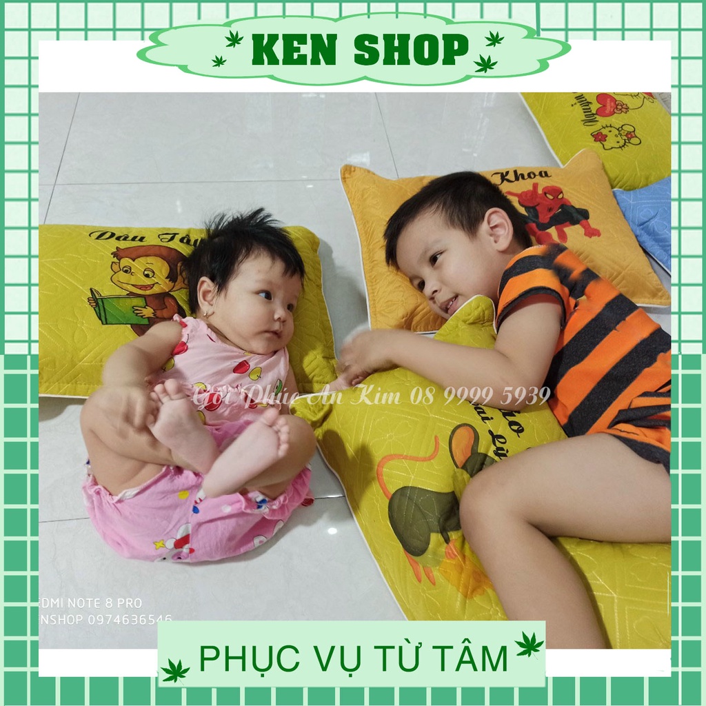 Gối in hình theo yêu cầu cho bé nằm 35*50cm (vỏ + ruột + in) cho bé đi học, ở nhà có ruột