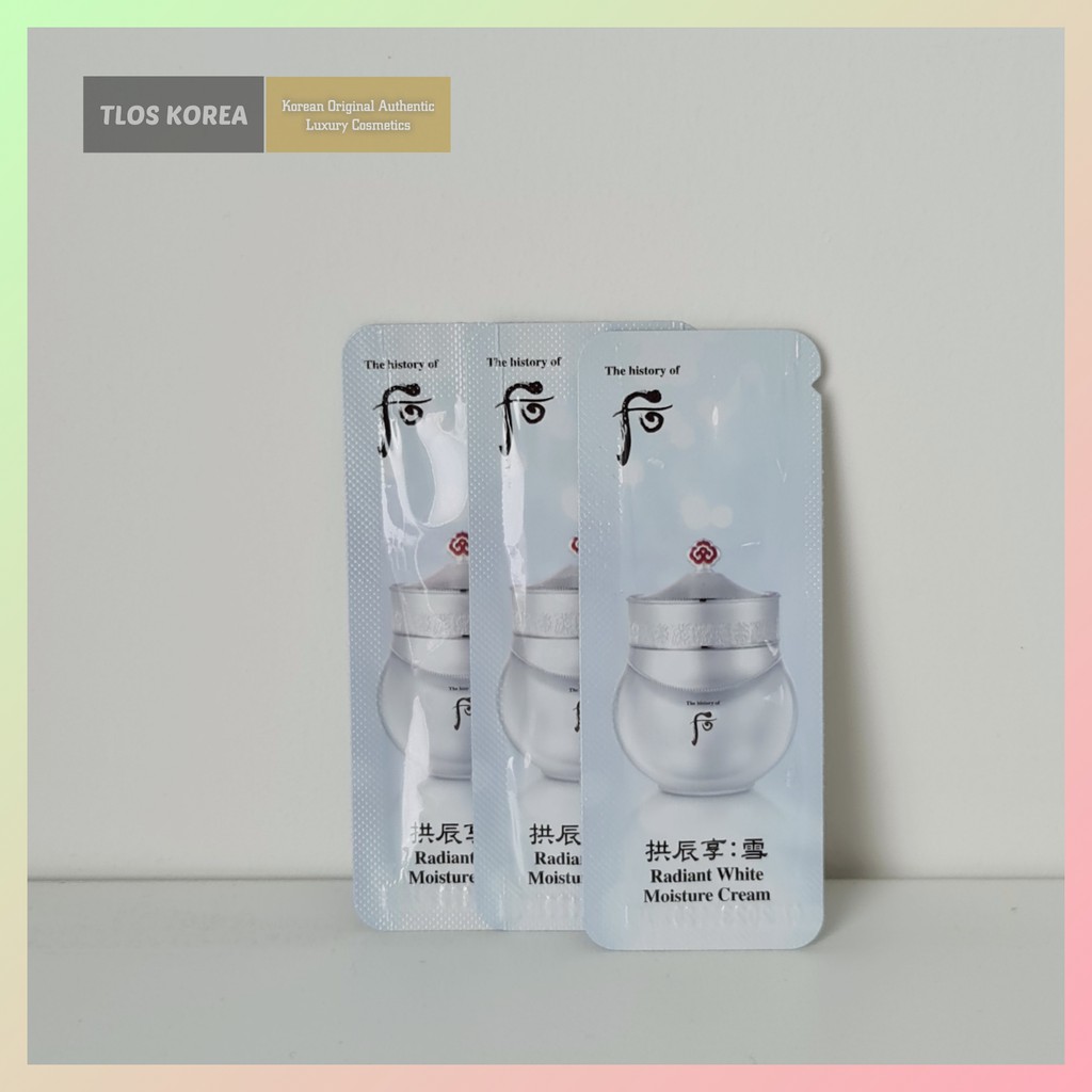 Kem dưỡng trắng da mờ thâm sạ da Whoo Radiant White Moisture Cream 1ml
