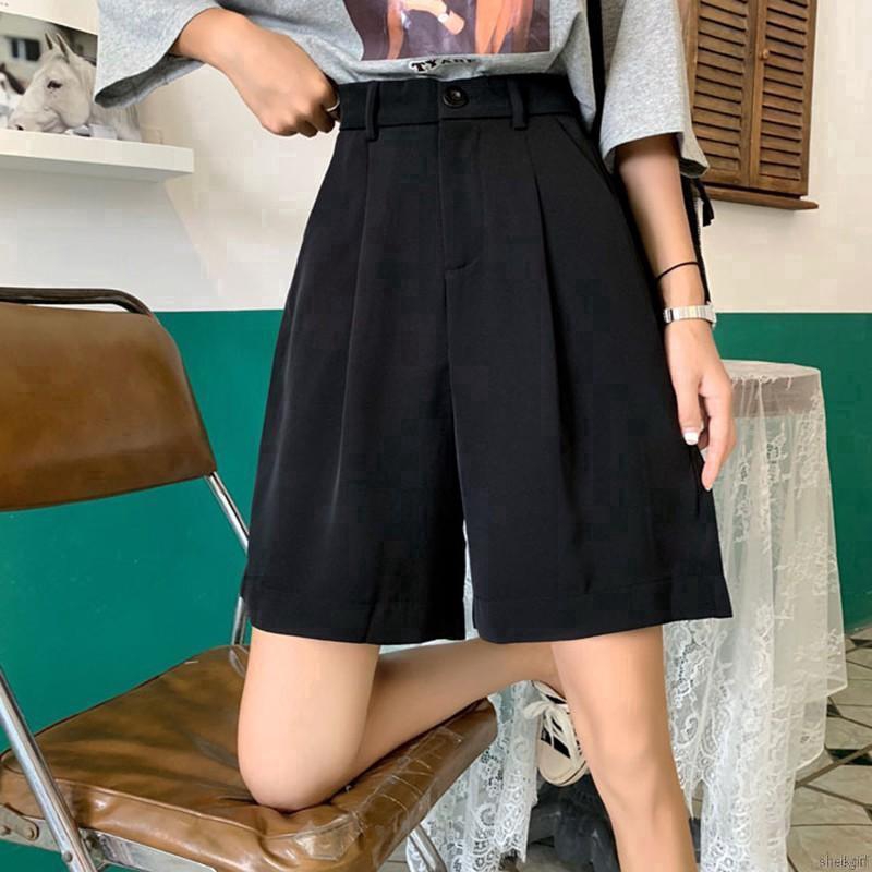 Quần Đùi Nữ Lưng Cao Ống Rộng