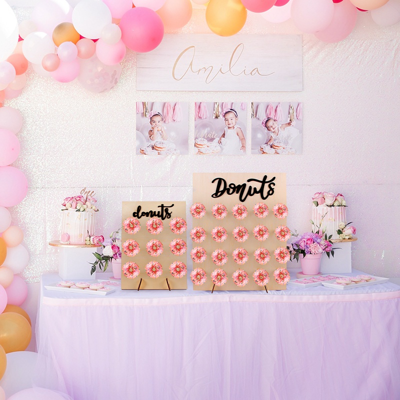Giá Đỡ Bánh Donut Bằng Gỗ Dùng Trang Trí Tiệc Sinh Nhật