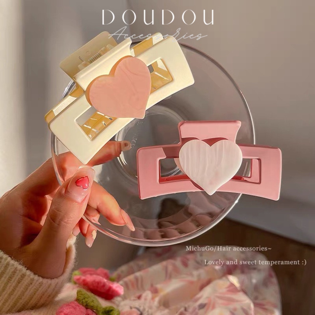 Phụ kiện tóc Doudou Cặp tóc nữ Kẹp càng cua nơ tone màu ngọt ngào Hot trend phong cách Hàn Quốc thời trang ZJ039