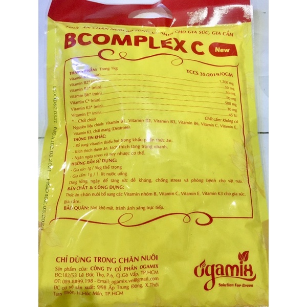 BCOMPLEX C NEW túi 1kg kích thích thèm ăn, mau lớn, tăng trọng nhanh.