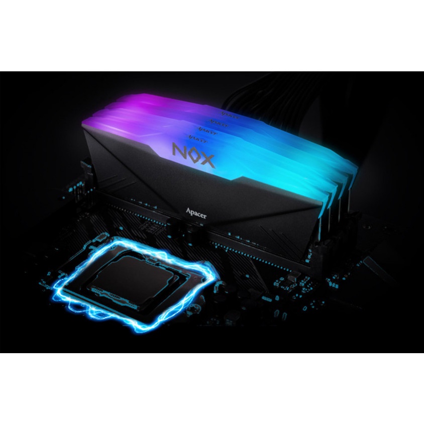 RAM máy tính APACER DDR4 8G 3200 OC NOX RGB AURA 2  Black and Whte DDR4 3200MHz - Hàng chính hãng