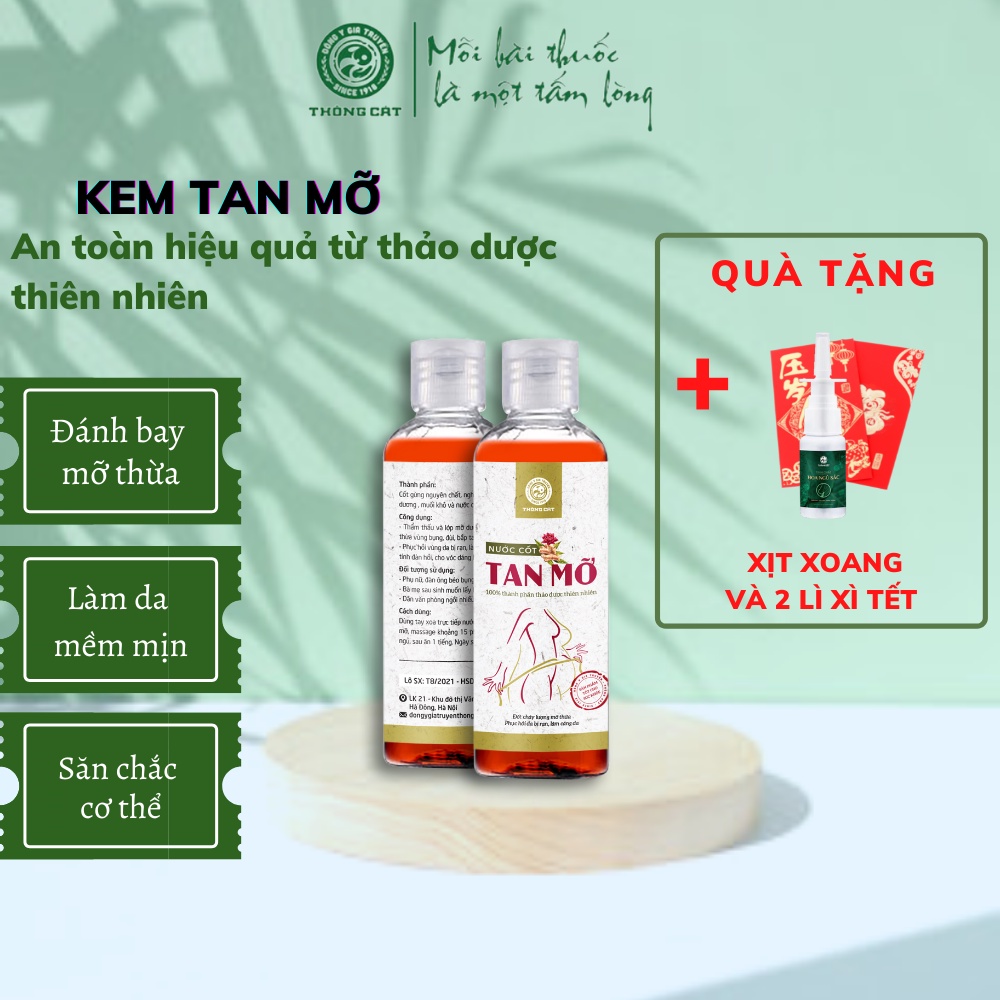 Kem tan mỡ bụng, đùi, bắp tay sau sinh hiệu quả - Đánh tan mỡ thừa, giảm cân cấp tốc Đông y gia truyền Thông Cát