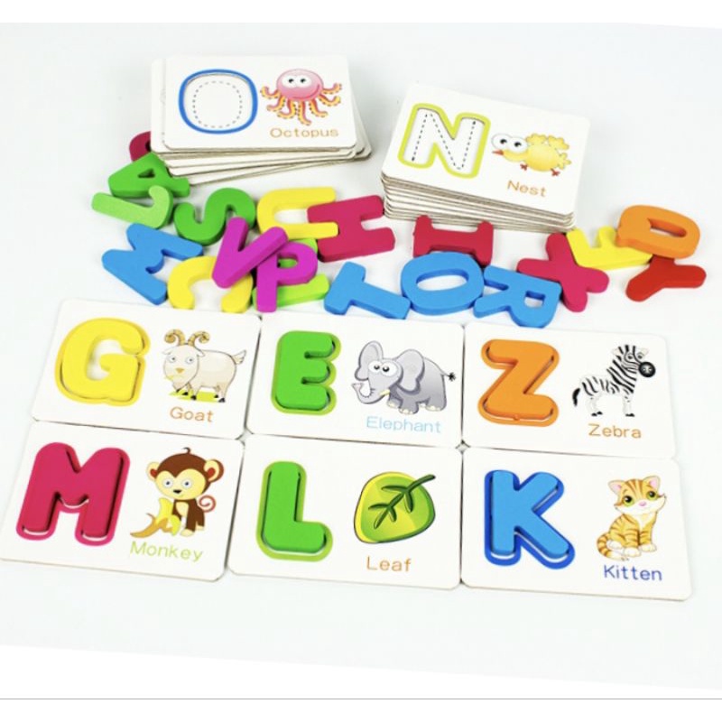 ĐỒ CHƠI FLASH CARD GỖ HỌC CHỮ CÁI TIẾNG ANH