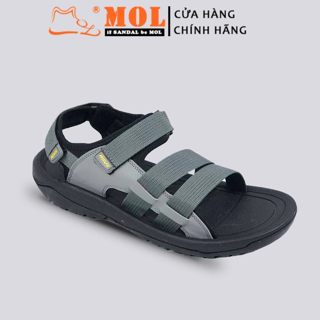 Giày sandal nam 3 quai ngang có quai hậu tháo rời mang đi học đi biển du lịch hiệu Rova RV668B