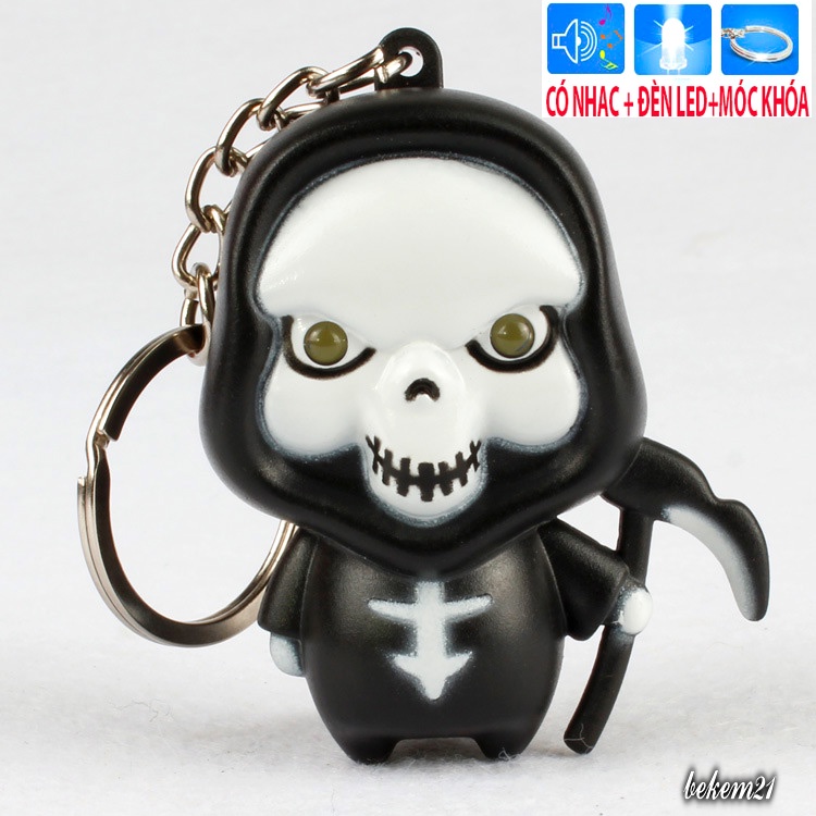 Móc Khóa HÌNH THẦN CHẾT Phát Sáng Đèn Led Có Nhạc Có Đèn 3 trong 1 phong cách độc đáo cá tính xả stress hoặc làm quà