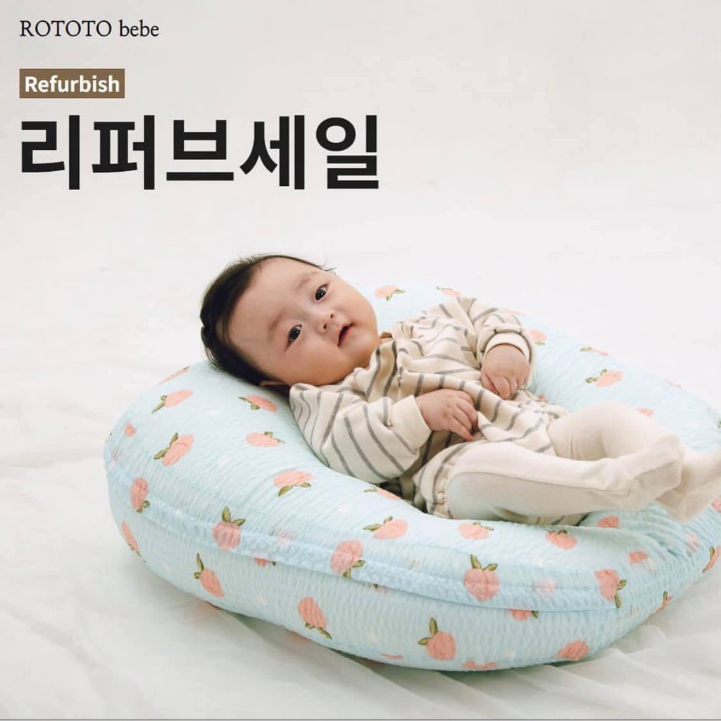 Vỏ gối chống trào ngược ROTOTO BEBE chính hãng - Loại vỏ COTTON LỤA THÊU 4094