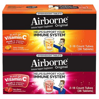 Viên sủi C Airborne Origial Immune Support Vitamin C 1000mg – Mỹ