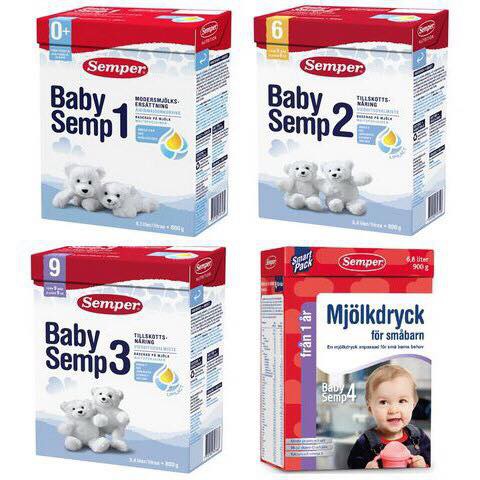✈️ Sữa bột Semper Thụy Điển 800g từ số 1-4