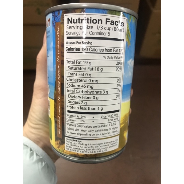 Nước cốt dừa 400ml Thaicoco nhập khẩu Thái Lan - nước cốt dừa đậm đặc