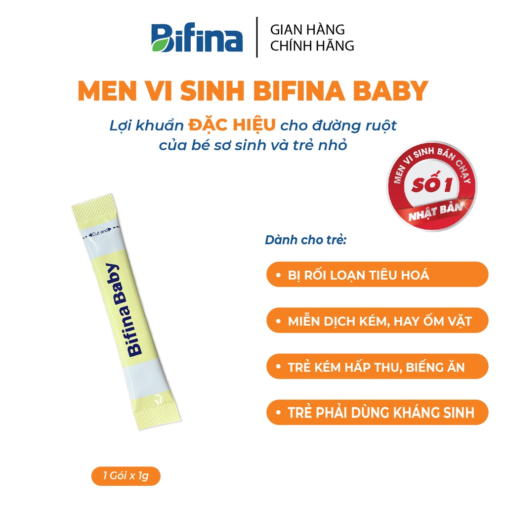 Men vi sinh cho bé Bifina Baby - 1 gói - Hỗ trợ bé ăn ngon, tăng đề kháng - Hàng Nhật chính hãng