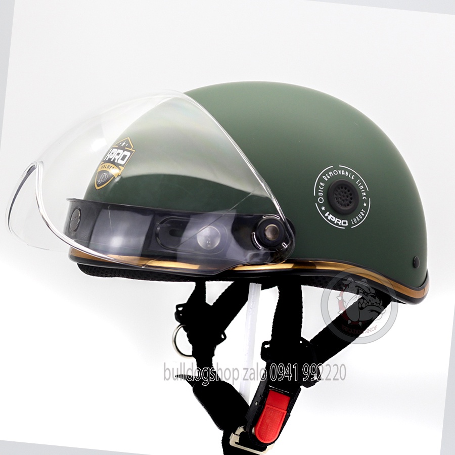 Mũ Bảo Hiểm Nửa Đầu HP Helmet 03B Gắn Kính B1 - Bulldogshop