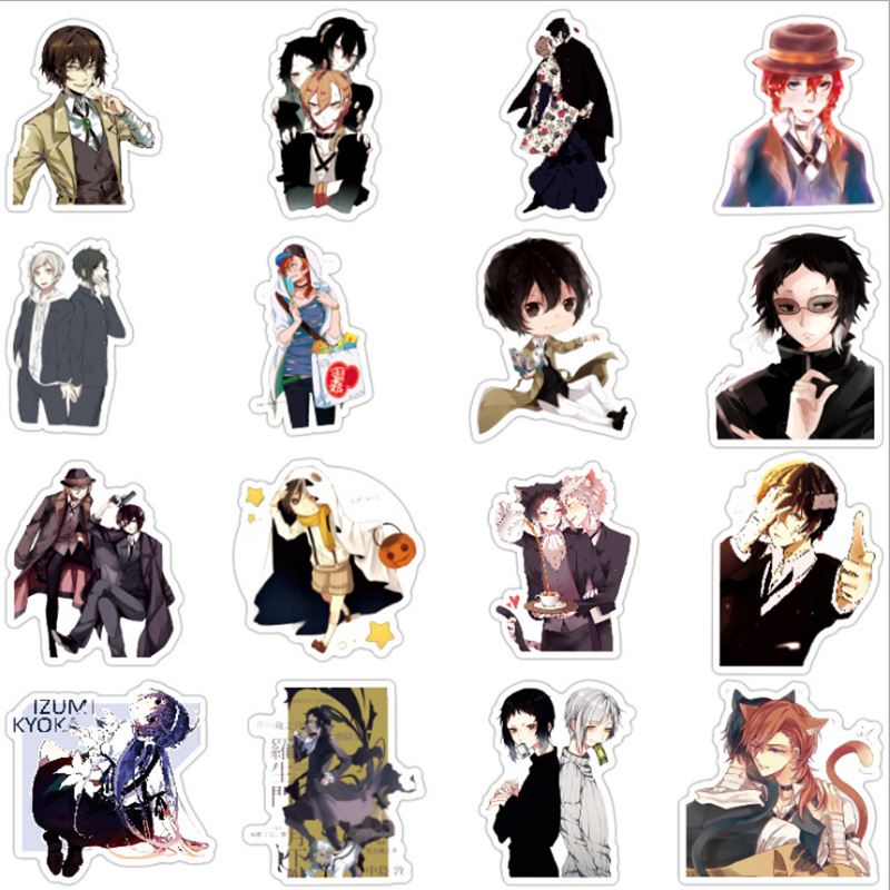 Z & m❀Miếng Dán Trang Trí Hình Chú Chó bungou stray Dogss Đáng Yêu❀Bộ 50 Miếng Dán Chống Thấm Nước Cho Bé 50 Món