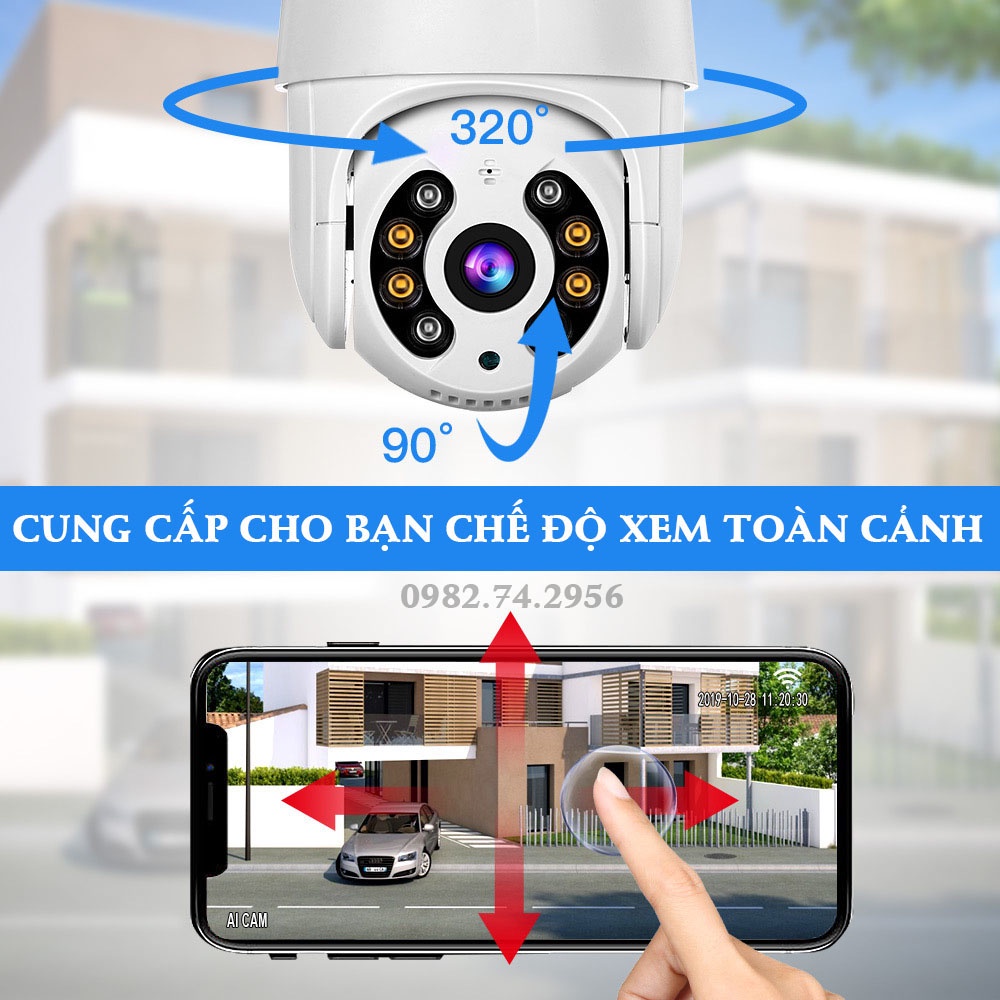 Camera xoay 360, Camera xoay 360 độ ngoài trời, Camera toàn cảnh 360 - Camera Hình Cầu Chống Nước Xoay 360 Độ 1920x1080P