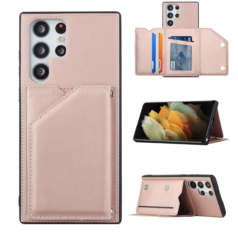 Bao Da Điện Thoại Dạng Ví Nắp Gập Từ Tính Có Ngăn Đựng Thẻ Cho Samsung Galaxy S22 Ultra S21 FE S22+ S21 Note 20