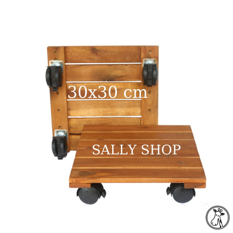 Đế Gỗ Lót Chậu Hoa,Chậu Cây Có Bánh Xe Hình Vuông_HÀNG CHẤT LƯỢNG