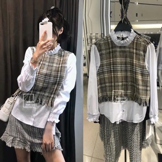 Áo xuất liền thân phối vải tweet
