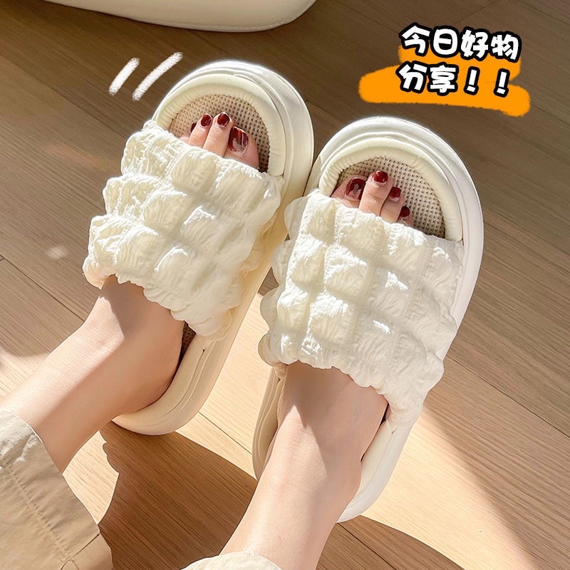 Dép vải lanh đế dày cao cấp không trơn trượt thấm mồ hôi thoáng khí đơn giản