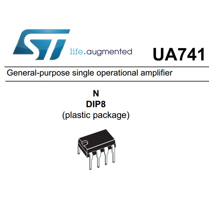 Bộ 5 con UA741 IC Khuếch đại thuật toán (OP-AMP)