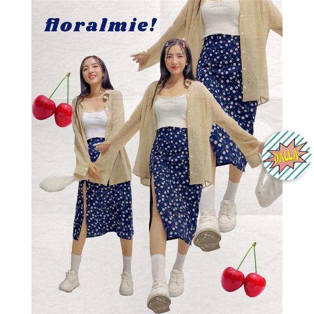 DALLA Áo sơ mi nữ dáng rộng tay dài, phom dài rộng màu be