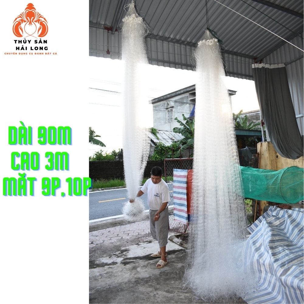 LƯỚI ĐÁNH CÁ, LƯỚI BÉN 3 MÀN BẮT CÁ CAO 3M, DÀI 60M Ô MẮT 9 - 10 PHÂN