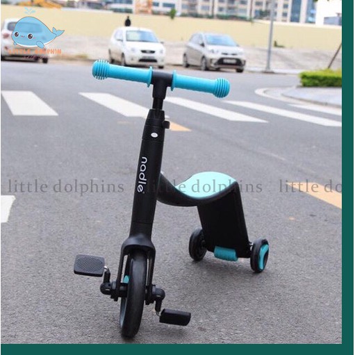 Siêu xe Nadle 3 trong 1 vừa làm xe đạp, xe chòi chân, xe scooter Joovy [ Dolphins ] cho bé từ 2 tuổi trở lên