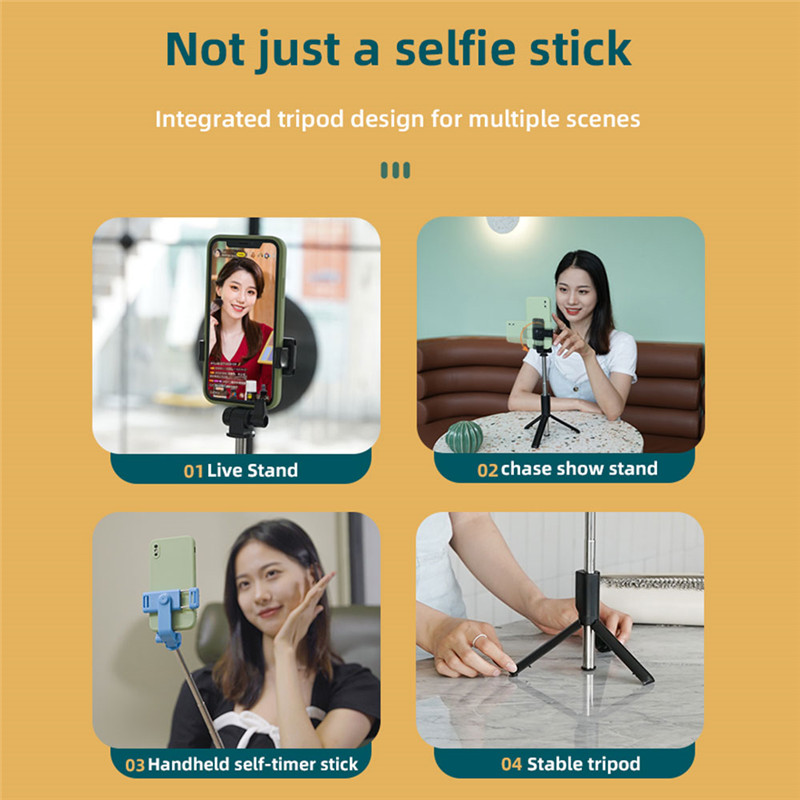 Gậy Selfie KAXOE Bluetooth Điều Khiển Từ Xa Không Dây Tất Cả Trong Một Có Thể Gấp Lại Với Ba Chân Đứng Chuyên Dụng