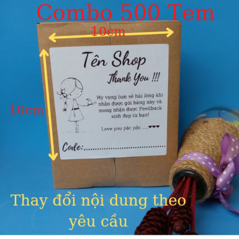 500 Tem Mã Vận Đơn Kích Thước 10x10cm