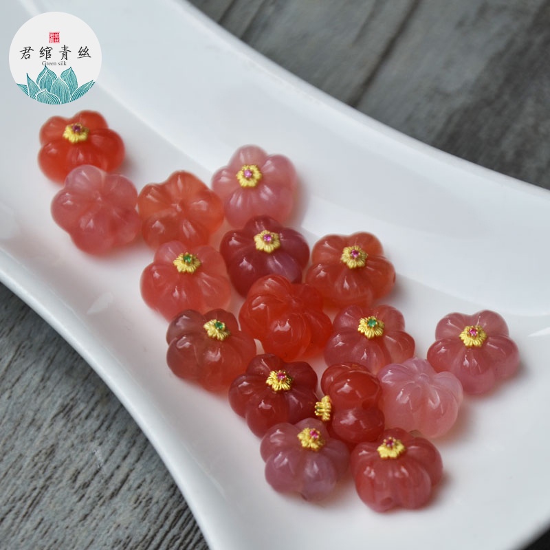 Bingyingge Mặt Dây Chuyền Đá Mã Não Tự Nhiên Hình Hoa Đào Hai Mặt 10ml