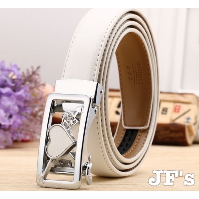 Thắt lưng da nữ khoá tự động, dây lưng nữ thời trang cá tính Johnifashion