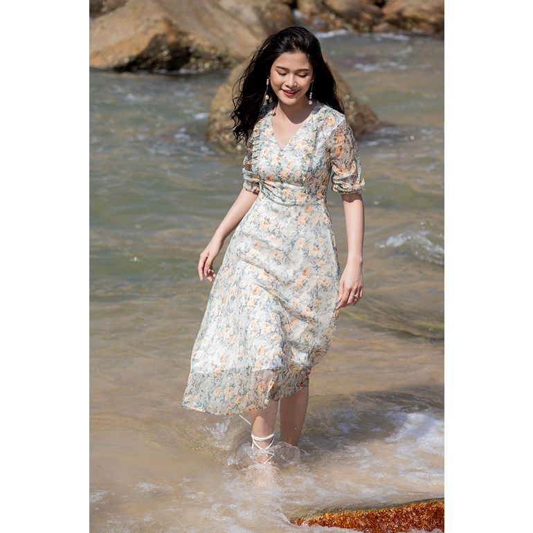 ĐẦM HOA MAXI CỔ ĐIỂN 3354