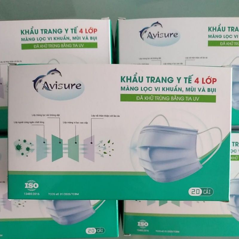 Khẩu trang 4 lớp Avisure Hộp 20 chiếc